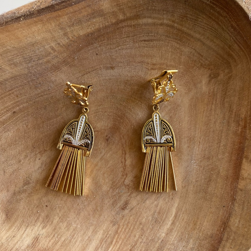 Damascene Spanish clip on earrings